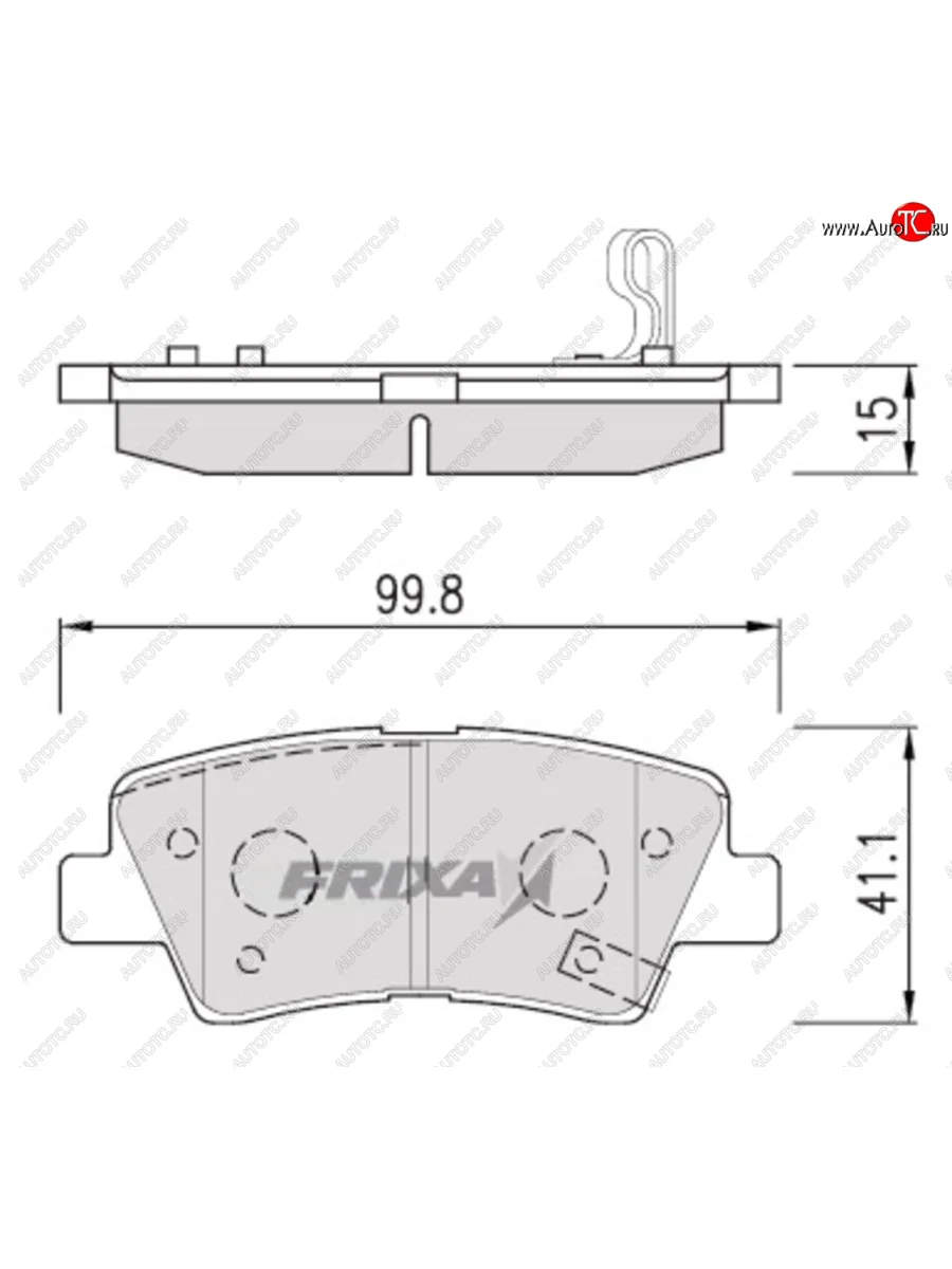Колодки тормозные задние (4шт.) HANKOOK FRIX KIA Optima 2 MG седан (2005-2010)  в Перми Пермском крае