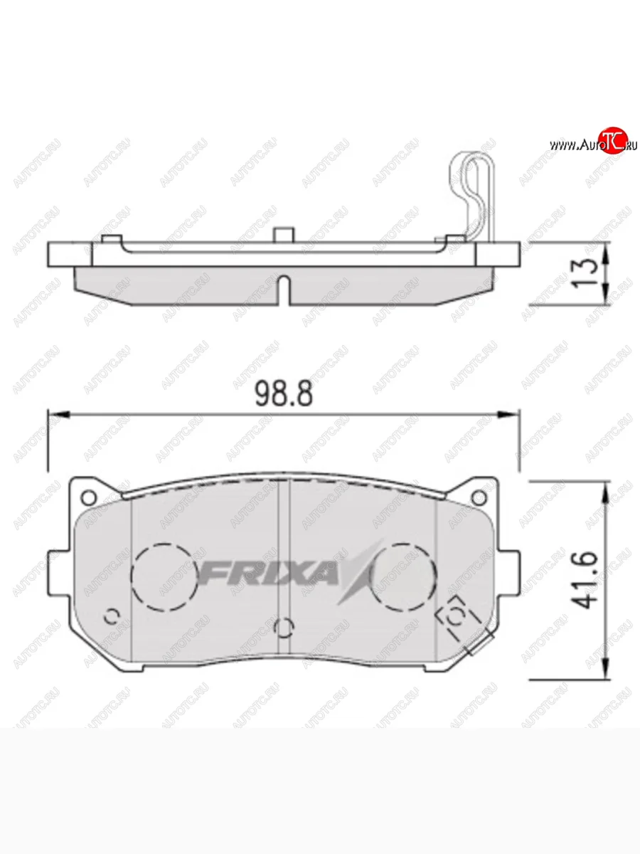 Колодки тормозные задние (4шт.) HANKOOK FRIX KIA Spectra (2000-2009)  с доставкой в г. Керчь