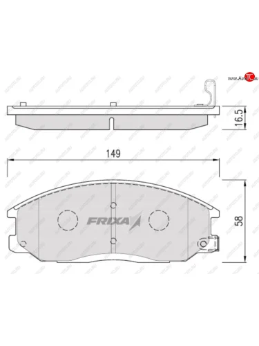 Колодки тормозные передние (4шт.) HANKOOK FRIXA Hyundai Santa Fe SM (2000-2012)