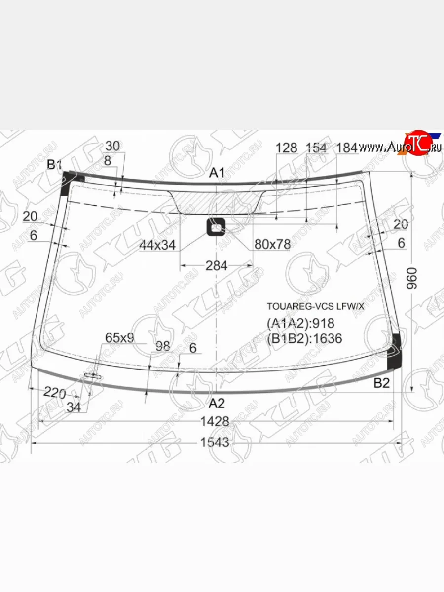 Стекло лобовое (Датчик дождя Молдинг) XYG Porsche Cayenne 957 (2007-2010)  с доставкой в г. Керчь