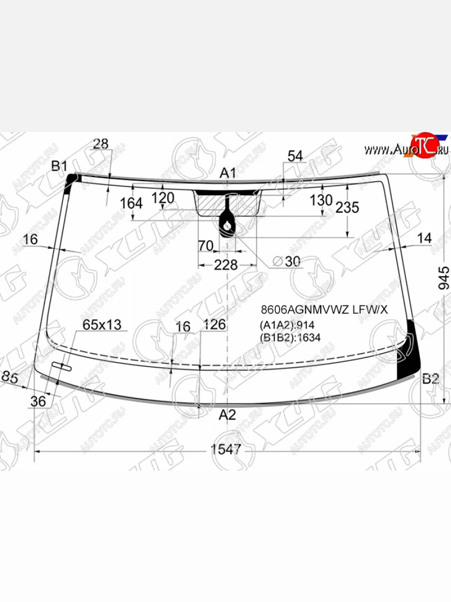 Стекло лобовое (Датчик дождя Молдинг) XYG Volkswagen Touareg 2 NF дорестайлинг (2010-2014)  в Керчи Республика Крым
