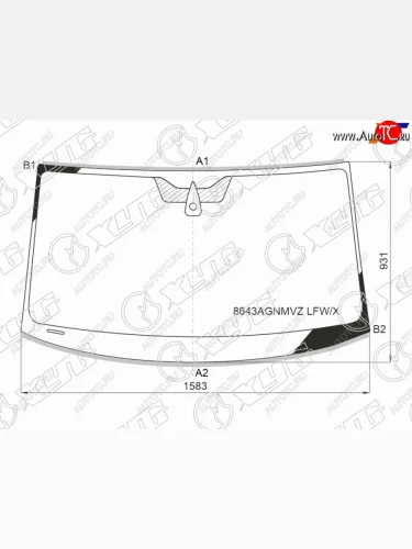 Стекло лобовое (Датчик дождя Молдинг) XYG Volkswagen Touareg 3 CR дорестайлинг (2018-2022)