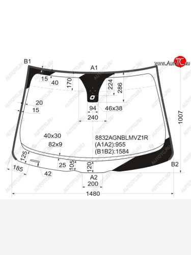 Стекло лобовое (Датчик дождя Молдинг) FUYAO Volvo S40 MS седан дорестайлинг (2004-2007)