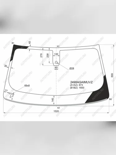 Стекло лобовое (Датчик дождя Проекция Молдинг) FUYAO BMW X4  G02 (2018-2021) дорестайлинг