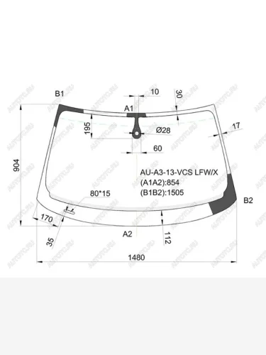 Стекло лобовое (Датчик дождя) XYG Audi A3 8V1 хэтчбэк 3 дв. рестайлинг (2016-2020)