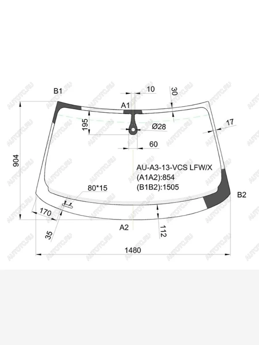 Стекло лобовое (Датчик дождя) XYG Audi A3 8V1 хэтчбэк 3 дв. рестайлинг (2016-2020)  с доставкой в г. Керчь