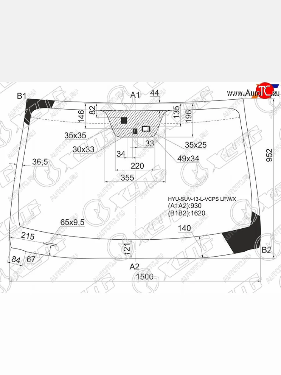Стекло лобовое (Датчик дождя) XYG Hyundai Santa Fe DM рестайлинг (2015-2019)  в Перми Пермском крае