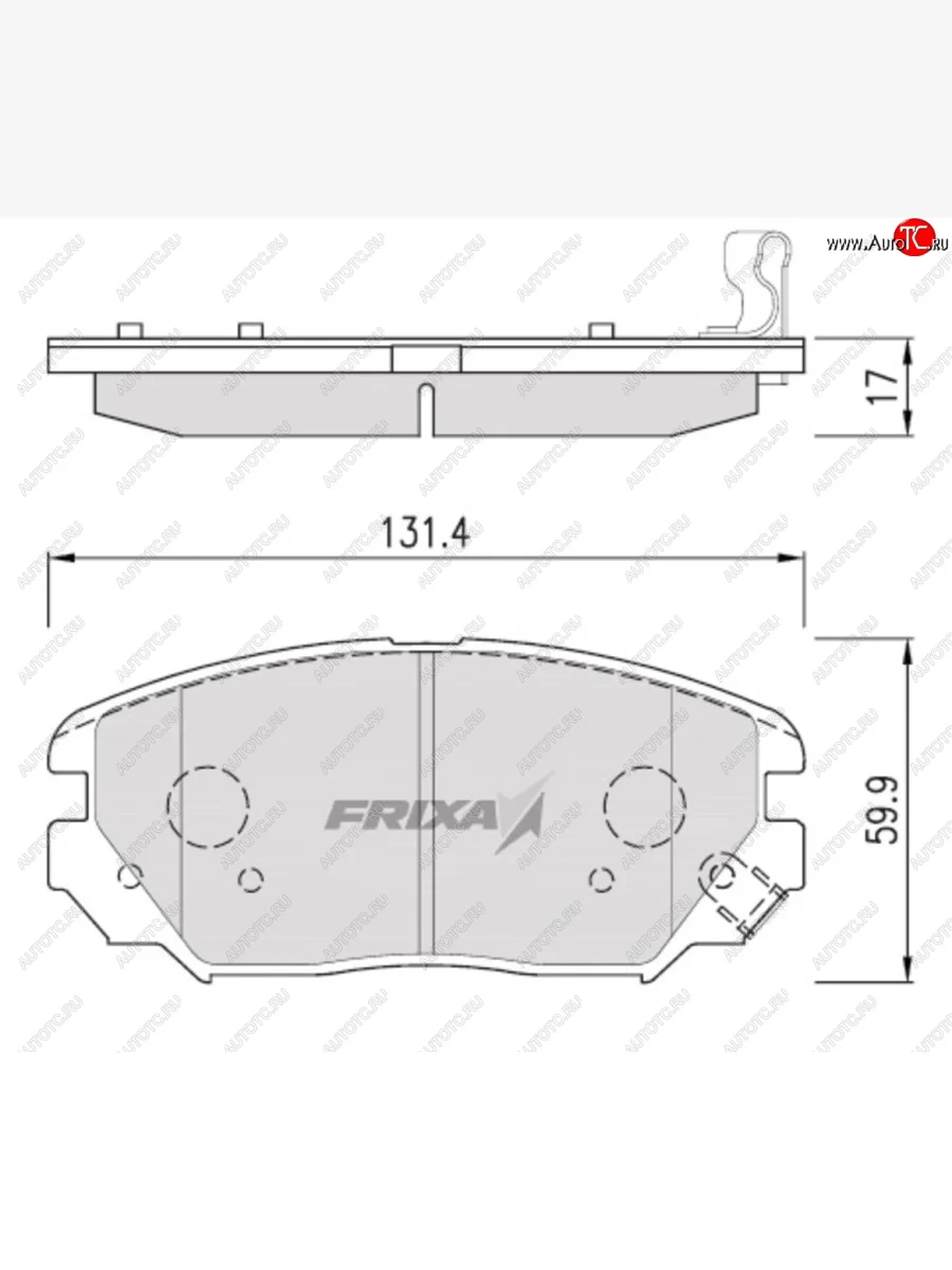 Колодки тормозные передние (4шт.) HANKOOK FRIXA Hyundai Sonata NF дорестайлинг (2004-2008)  в Перми Пермском крае