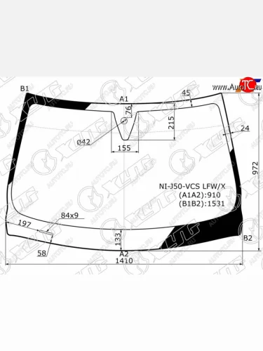 Стекло лобовое (Датчик дождя) XYG INFINITI Qx50 J50 рестайлинг (2015-2018)