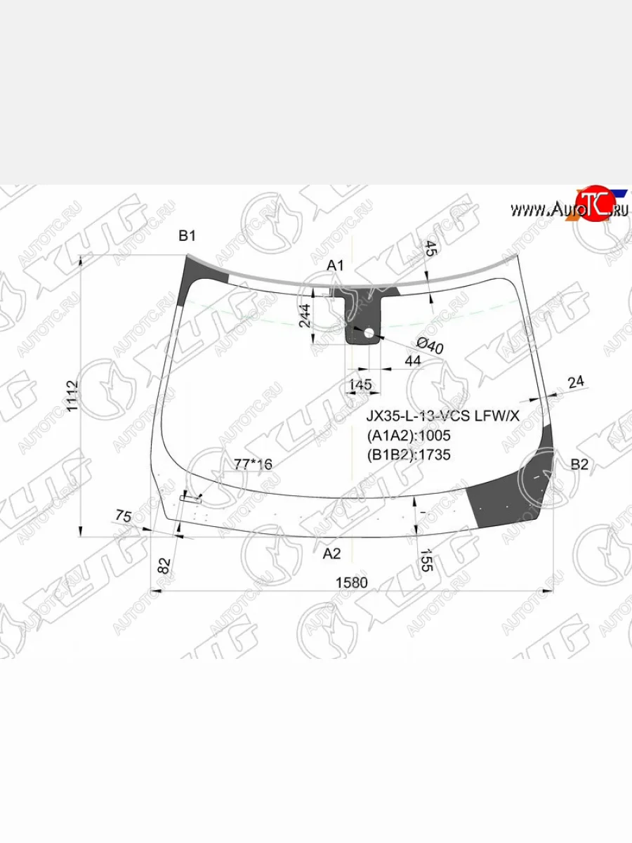 Стекло лобовое (Датчик дождя) XYG INFINITI QX60 L50 дорестайлинг (2013-2016)  в Керчи Республика Крым