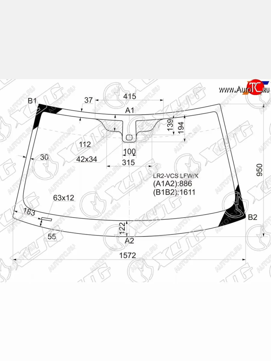 Стекло лобовое (Датчик дождя) XYG Land Rover Freelander L359 1-ый рестайлинг (2010-2012)  с доставкой в г. Керчь