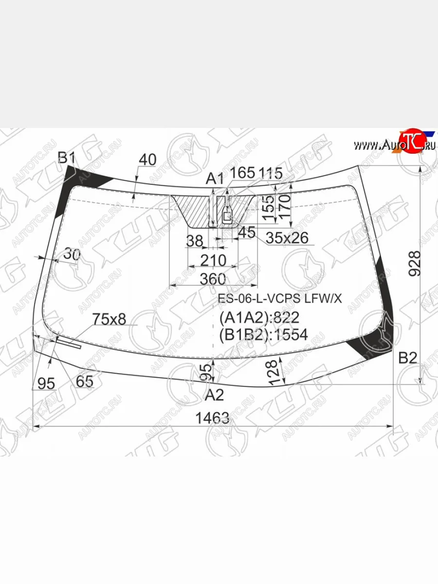 Стекло лобовое (Датчик дождя) XYG Lexus ES350 XV40 дорестайлинг (2006-2009)  в Керчи Республика Крым