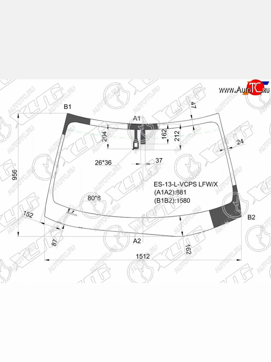 Стекло лобовое (Датчик дождя) XYG Lexus ES350 XV60 рестайлинг (2015-2018)  в Самаре Самарской области