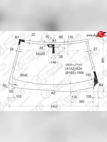 Стекло лобовое (Датчик дождя) XYG Lexus GS300 S190 рестайлинг (2007-2012)