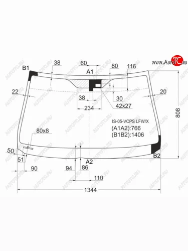 Стекло лобовое (Датчик дождя) XYG Lexus IS250  XE20 - IS350  XE20
