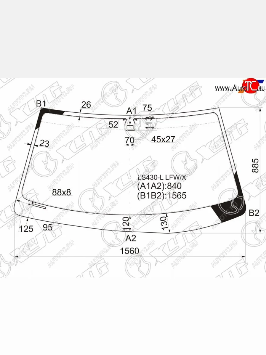 Стекло лобовое (Датчик дождя) XYG Lexus LS430 XF30 дорестайлинг (2000-2003)  в Самаре Самарской области