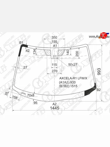 Стекло лобовое (Датчик дождя) XYG Mazda 3/Axela BK дорестайлинг, хэтчбэк (2003-2006)