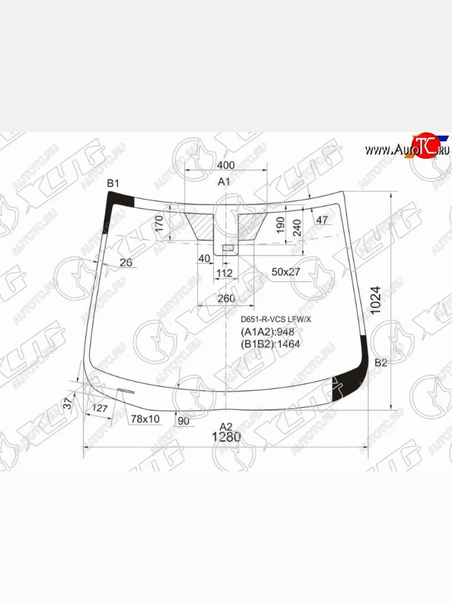 Стекло лобовое (Датчик дождя) XYG Mazda Demio 3 DE рестайлинг (2011-2014)  с доставкой в г. Керчь