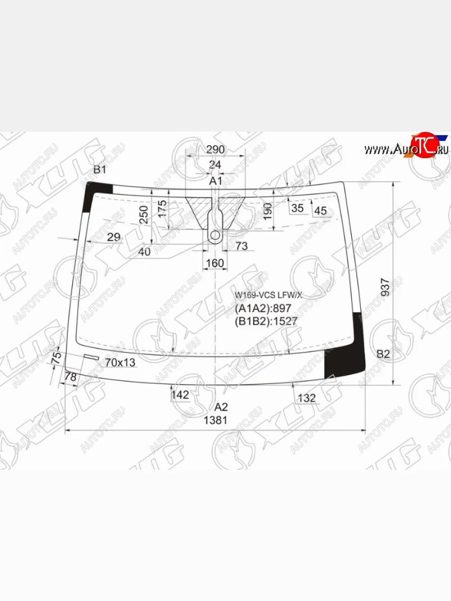 Стекло лобовое (Датчик дождя) XYG Mercedes-Benz A class W169 дорестайлинг, хэтчбэк 5 дв. (2005-2008)  в Самаре Самарской области