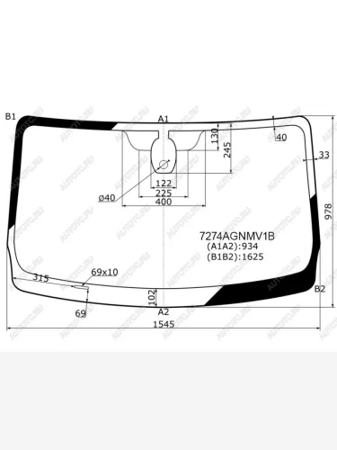 Стекло лобовое (Датчик дождя) FUYAO Renault Kangoo KW0 рестайлинг (2013-2016)