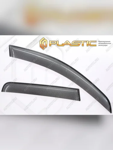 Дефлектора окон CA-Plastic (серия Шелкография карбон серебро) Skoda Fabia Mk2 хэтчбэк рестайлинг (2010-2014)