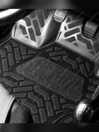 Коврики в салон (правый руль 3D SOFT комбинированные) Aileron (с подпятником) Audi A4 B9 дорестайлинг,седан (2016-2020)