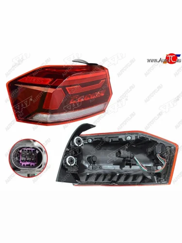 Фонарь задний левый (внешний) SAT Volkswagen Polo  Mk6 (2020-2022) лифтбек