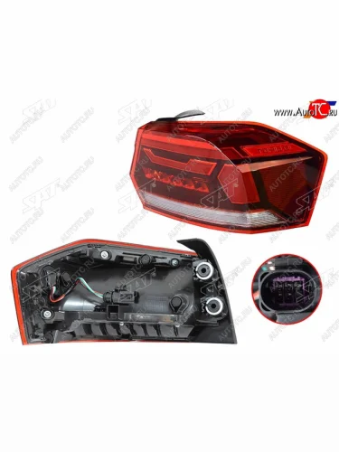 Фонарь задний правый SAT Volkswagen Polo  Mk6 (2020-2022) лифтбек