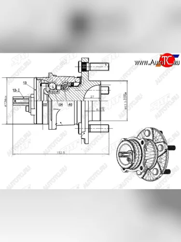 Ступичный узел задн. SAT Ford C-max Mk1 рестайлинг (2007-2010)