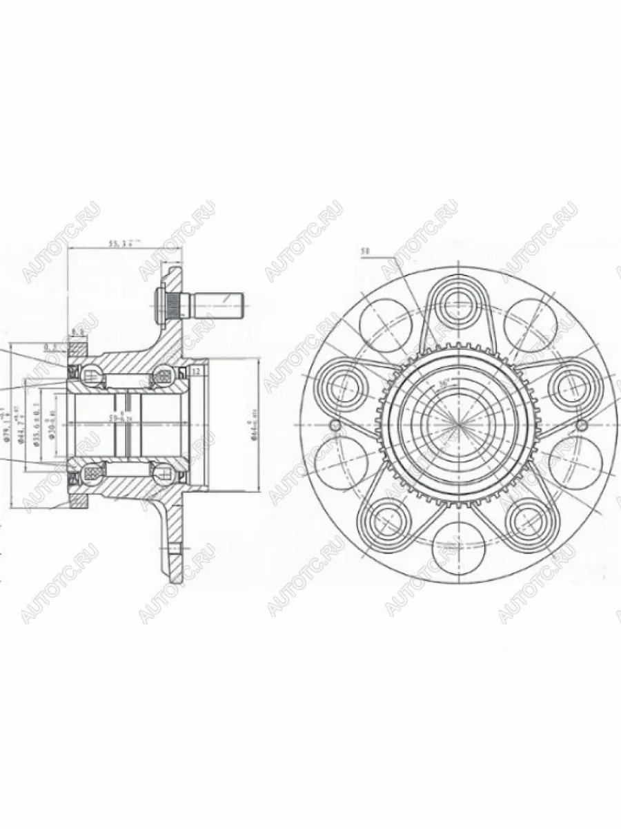 Ступичный узел задн. (диск) NTN Honda Stream 1 RN1,RN3  дорестайлинг (2000-2004)  в Перми Пермском крае