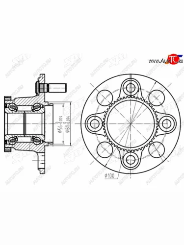 Ступичный узел задн. (барабан) SAT Honda Civic EP хэтчбэк 3 дв. рестайлинг (2003-2006)