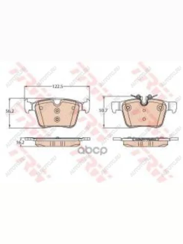 Колодки тормозные задние (4шт.) TRW Jaguar F-Pace X761 дорестайлинг (2015-2020)