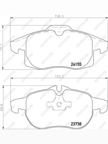 Колодки тормозные передние (4шт.) MINTEX Opel Astra H GTC хэтчбек 3 дв. дорестайлинг (2004-2006)
