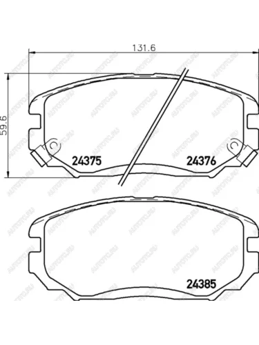 Колодки тормозные передние (4шт.) MINTEX Hyundai Sonata NF дорестайлинг (2004-2008)