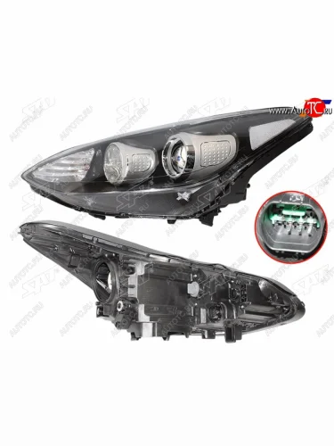 Фара левая (галоген, под электрокорректор) SAT KIA Sportage  4 QL (2016-2022) дорестайлинг, рестайлинг