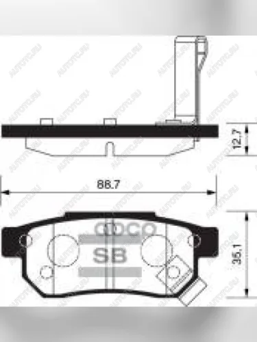 Колодки тормозные задние (4шт.) SANGSIN Honda Civic EP хэтчбэк 3 дв. дорестайлинг (2000-2003)