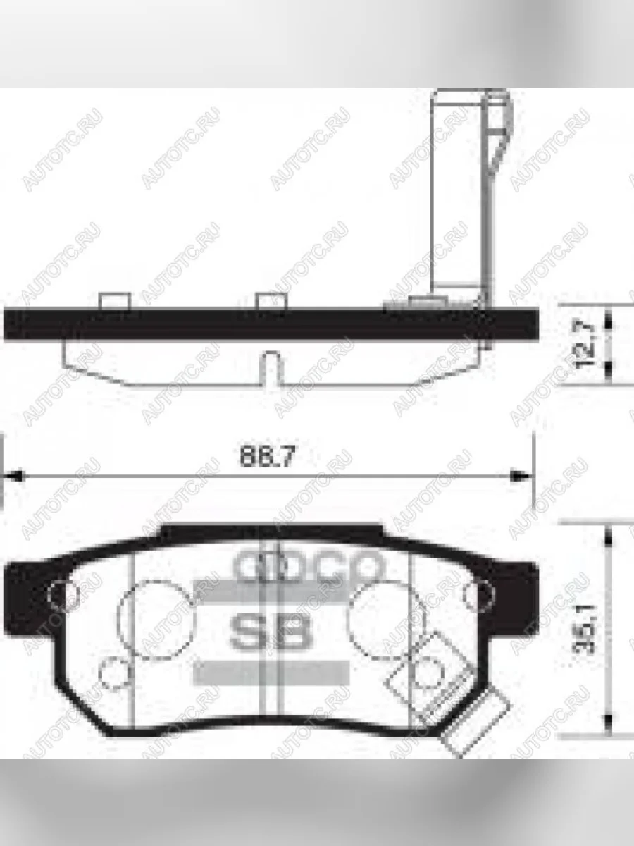 Колодки тормозные задние (4шт.) SANGSIN Honda Civic EP хэтчбэк 3 дв. дорестайлинг (2000-2003)  в Керчи Республика Крым