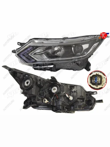 Фара левая ( галоген, LED) SAT Nissan Qashqai  2 (2017-2022) J11 рестайлинг