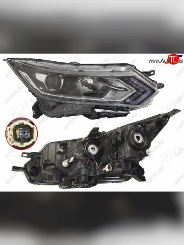 Фара правая ( галоген, LED) SAT Nissan Qashqai  2 (2017-2022) J11 рестайлинг