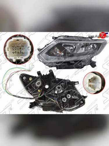 Фара левая (галоген, ДХО, с электрокорректором) SAT Nissan X-trail  3 T32 (2013-2018) дорестайлинг