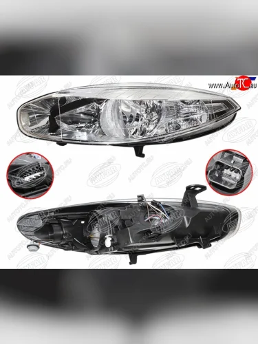 Фара левая (галоген, с электрокорректором) AYFAR Renault Fluence дорестайлинг (2010-2012)