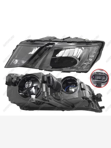 Фара левая (галоген, с электрокорректором) SAT Skoda Octavia  A7 (2016-2020) рестайлинг лифтбэк, рестайлинг универсал