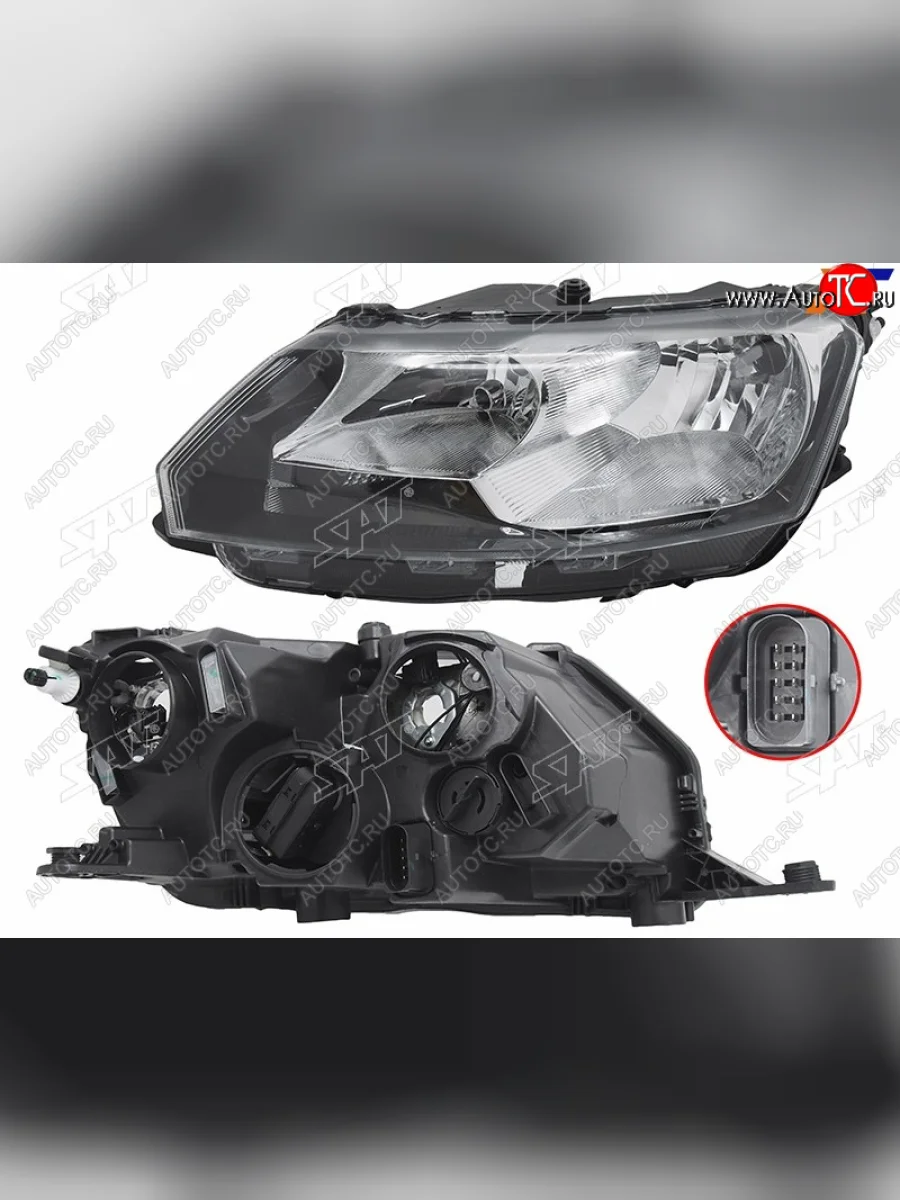 Фара левая SAT Skoda Rapid NH3 дорестайлинг лифтбэк (2012-2017)