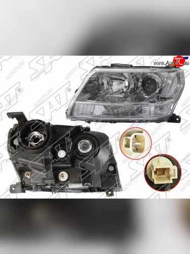 Фара левая (галоген, с электрокорректором) SAT Suzuki Escudo  3 (2006-2017) дорестайлинг, 1-ый рестайлинг, 2-ой рестайлинг