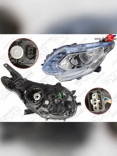 Фара левая (под ксенон, с корректором) TYC Mitsubishi L200 5 KK,KL дорестайлинг (2015-2019)