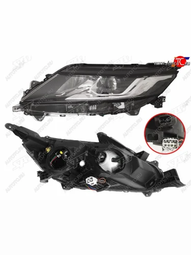 Фара левая (с электрокорректором) SAT Mitsubishi L200 5 KK,KL рестайлинг (2018-2022)