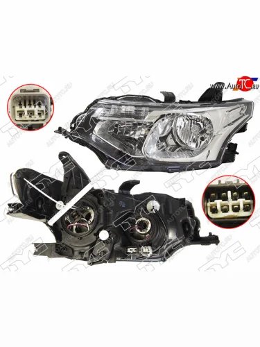 Фара левая (галоген, с электрокорректором, Евросвет) TYC Mitsubishi Outlander GF дорестайлинг (2012-2014)