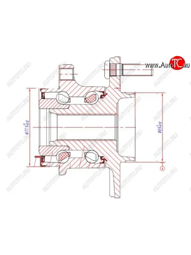 Ступичный узел задн. (рестайлинг) SAT Mitsubishi Outlander GF дорестайлинг (2012-2014)