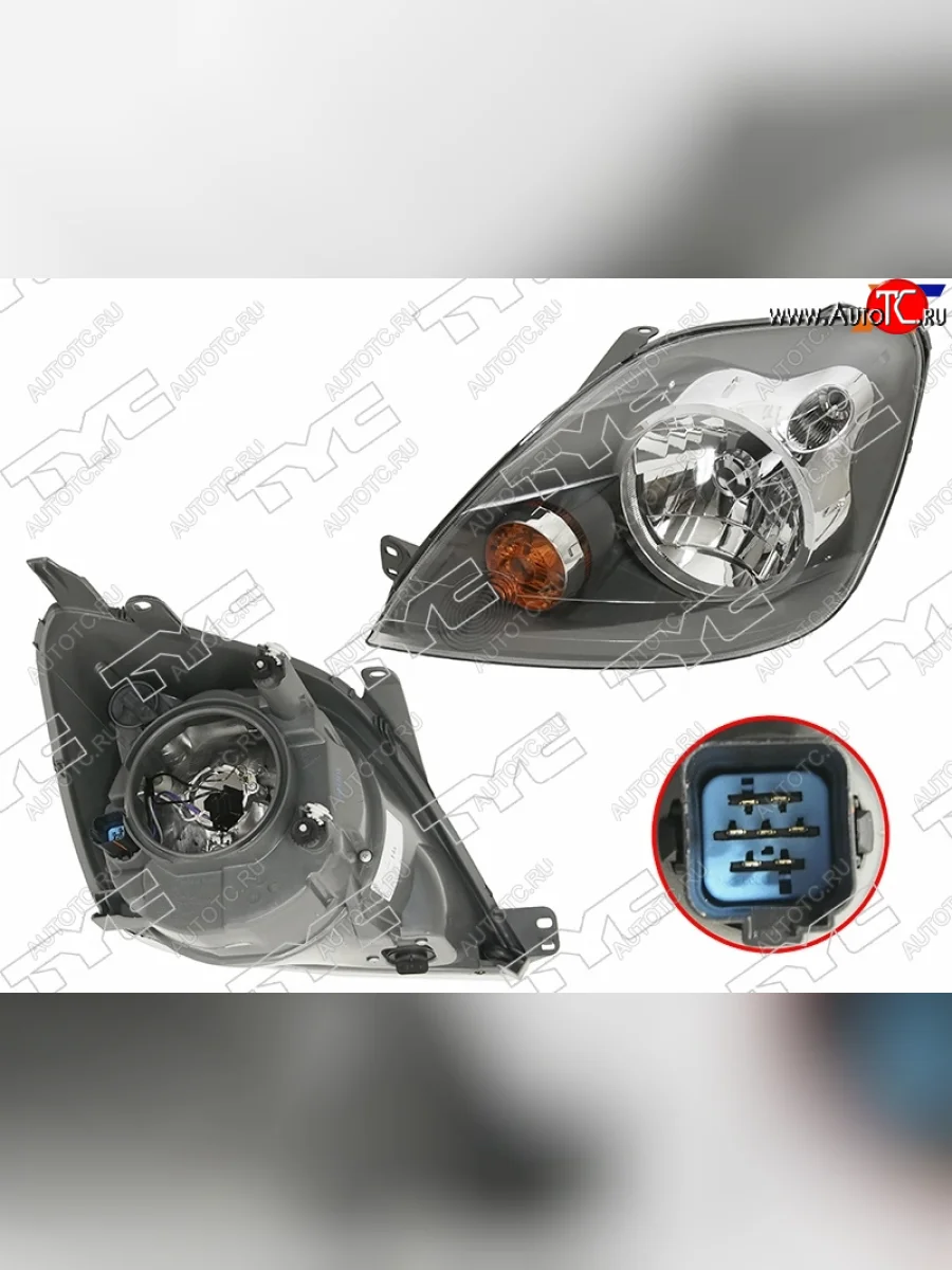 Фара левая (с электрокорректором) TYC Ford Fiesta 5 хэтчбэк 5 дв. рестайлинг (2005-2008)  с доставкой в г. Керчь
