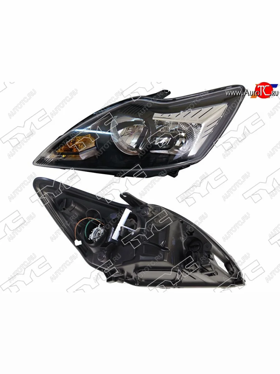 Фара левая (с электрокорректором, черная) TYC Ford Focus 2 хэтчбэк 3 дв. рестайлинг (2007-2011)  с доставкой в г. Керчь